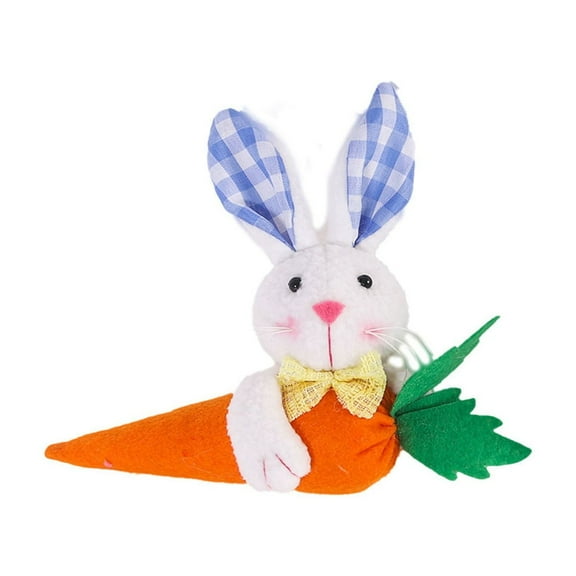 MXTPOV Plush Rabbit Ornaments Hanging for Wall Decor, Cute Easter Bunny Carrot Doll for Tree Decor, Easter Decorations, Party Favors, Gifts for Kids, Home Decor