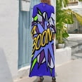 thumbnail image 2 of BOOM Comic Book Purple Pop Art Modern Fun Retro Cool Long Dress Dresses luxury dress Woman dresses women's evening dresses, 2 of 4