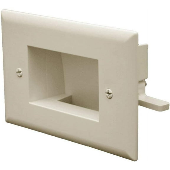Data Comm Electronics 45-0008-La Easy Mount Recessed Low Voltage Cable Plate - Lite Almond