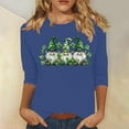 thumbnail image 2 of ZHYou Women T-Shirts Valentine's Day Casual Soft V-Neck St. Patrick's Day Printed 3/4 Sleeve Loose Fit Spring Summer Shirts,Black,Pink,White,Wine,Gray,S,M,L,XL,2XL ,Blue,3XL, 2 of 4