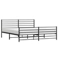 thumbnail image 4 of vidaXL Black King Metal Bed Frame with Headboard & Slats, No Mattress, Easy Assembly, 4 of 6