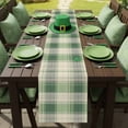 thumbnail image 3 of Green Plaid Table Runner 13 x 120 Inch, St Patrick's Day Washable Cotton Linen Dining Table Runner Tabletop Decorations for Restaurant Home Kitchen Party, 3 of 9