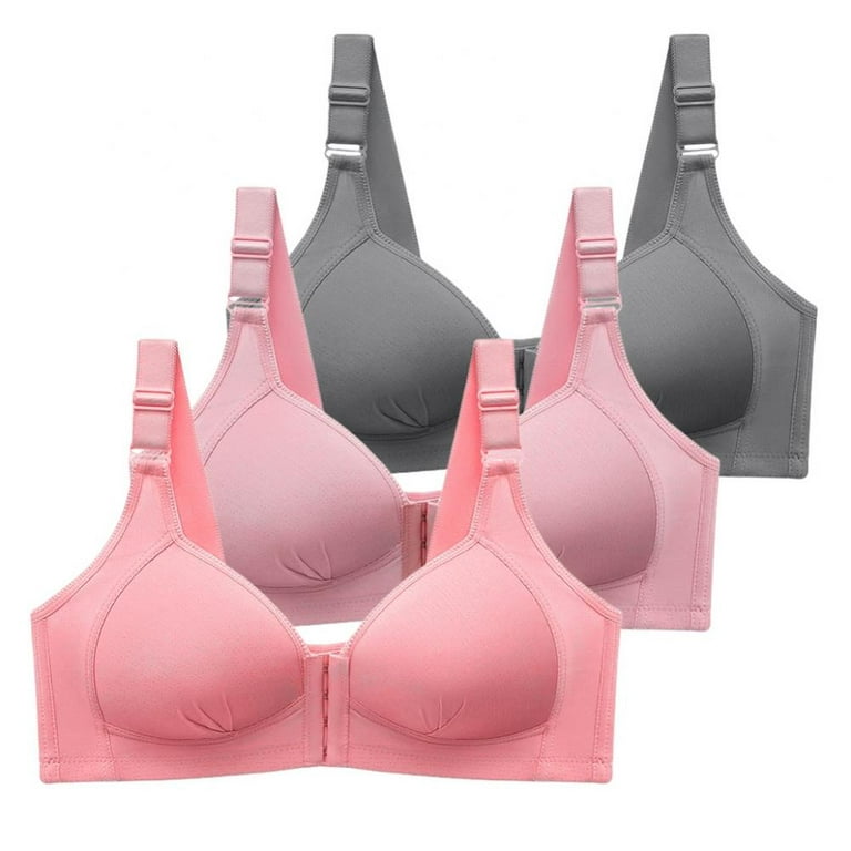 3Pack Everyday Cotton Front Closure Bras - Women's Front Easy