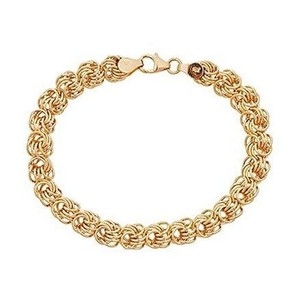 Decadence 14K Yellow Gold 8mm Rosetta 7.5" Bracelet