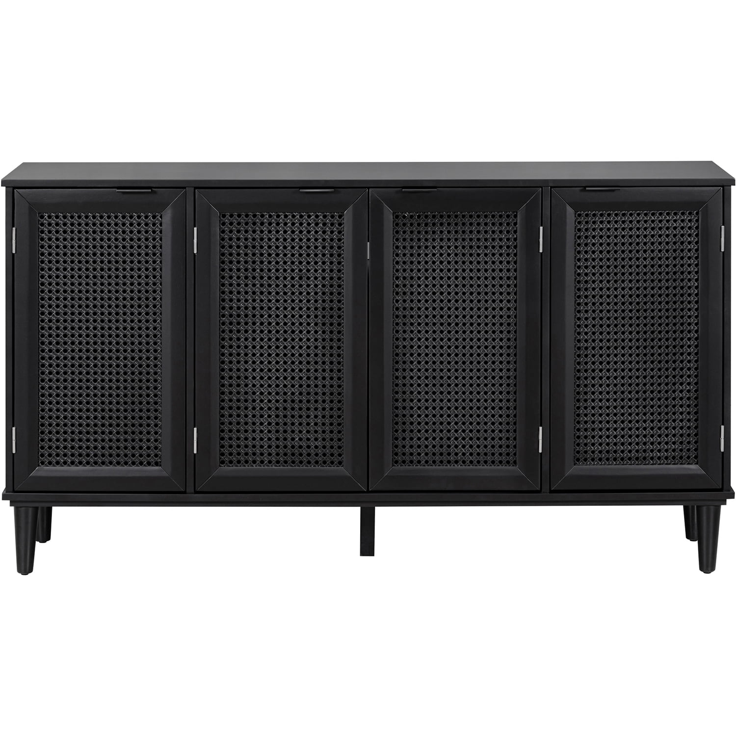 Kepooman Large Floor Storage Cabinet, Storage Space Sideboard for Entryway, Accent Storage Cabinet with Artificial Rattan Door, Black Kepooman Large Floor Storage Cabinet, Storage Space Sideboard for Entryway, Accent Storage Cabinet with Artificial Rattan Door, Black