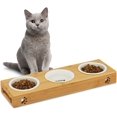 thumbnail image 1 of Pet Feeder Three Bowl with Bamboo Stand for Dog and Cat, 1 of 3