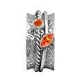 thumbnail image 1 of 6X3MM Marquise Orange Cz 925 Silver Fidget Meditation Spinner Unisex Ring, 1 of 2