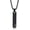 Black E, variant on Customized Bar Initial Necklaces for Men Mens Geometric Vertical Pendant Necklace with Capital A-Z Letter, Stainless Steel Box Chain 24inch