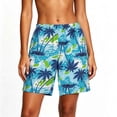 thumbnail image 2 of Uaswgudfs Women's Tropical Print Beach Shorts - Elastic Waist Loose Fit Summer Knee Length Casual Shorts, 2 of 6