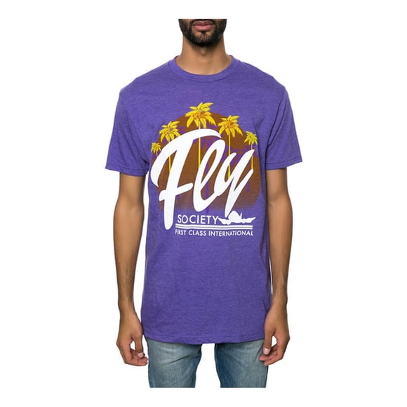 Fly Society The Moonrise - Camiseta gráfica para hombre, color morado, pequeña