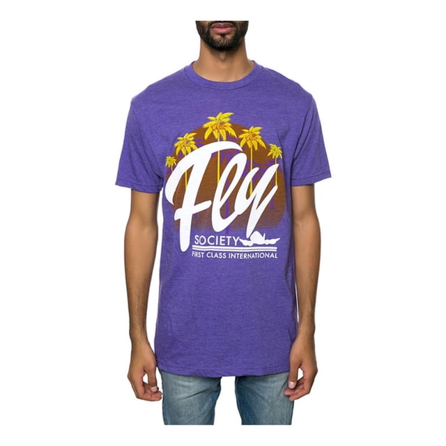 Fly Society The Moonrise - Camiseta gráfica para hombre, color morado, pequeña