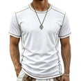 thumbnail image 2 of LEKWK Mens Shirts Short Sleeve Crewneck Casual Athletic Shirts Lightweight Loose Fit Comfy Basic Tees Summer Fashion Workout Daily Wear, 2 of 8