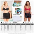thumbnail image 4 of RELLECIGA Women's High Waisted Swim Skirt Sporty Skort Bathing Suit Skirt Swimsuit Skirt Tankini Bottoms with Shorts, 4 of 9