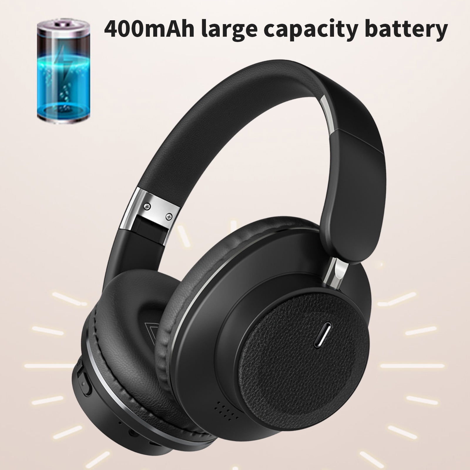 Trucker Bluetooth Headphones with Microphone Noise Canceling Wireless On Ear Headset, Hands Free Wireless Headset for Cell Phone Computer Office Home Call Center Skype
