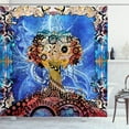 thumbnail image 1 of Ambesonne Trippy Shower Curtain, Indie Sketch Retro Style, 69"Wx84"L, Blue Brown, 1 of 3