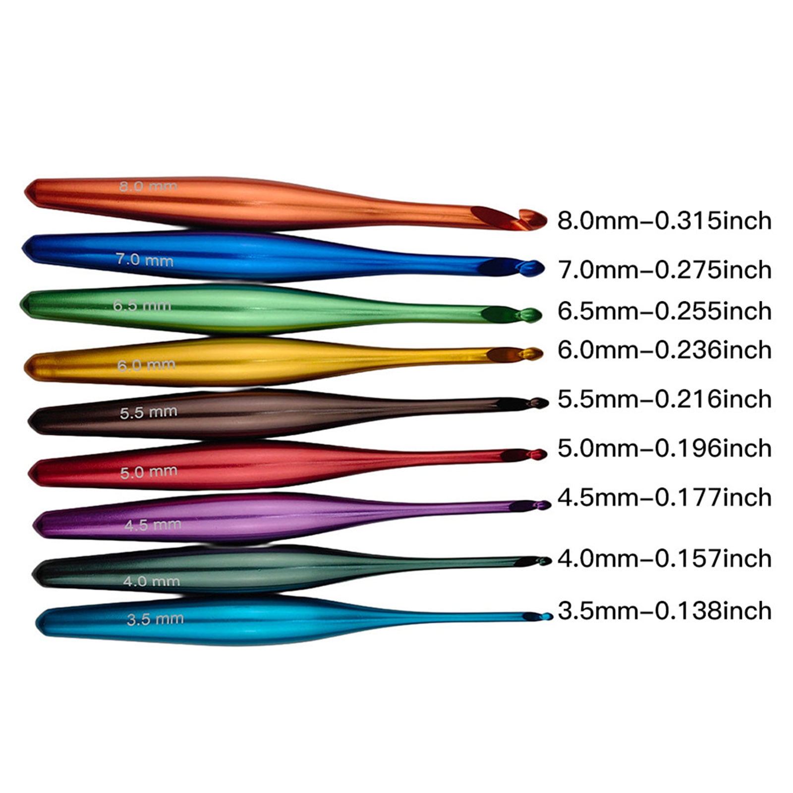 9 Pcs Crochet Hook Set 3.5mm-8.0mm Crochet Needle Ergonomical Crochet Needle with Case Knitting Needle for Craft Projec