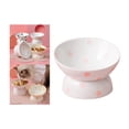 thumbnail image 3 of Capacidad 200ml Cuenco de cerámica para gatos Comedero inclinado Plato de para mascotas Inclinación Ángulo de 15  degree Superficie lisa puntos rosas Colco  Comedero para gatos, 3 of 8