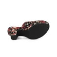thumbnail image 5 of BLISSFUL STEP Women's Shoes Platform Sandals Floral Chunky Heels Slides Sandals Black 7, 5 of 7