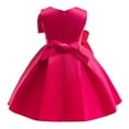 thumbnail image 4 of YuYuBao Toddler Girls Dress Solid Color Sleeveless Bridesmaid Bowknot Formal Pageant Party Dresses Child Girls Wedding Formal Tutu Dress Clothes , 6-7 Years, 4 of 8