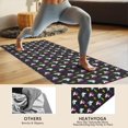 thumbnail image 4 of Black Cartoon Unicorn Lightning Pattern Hot Yoga Mat Towel Non Slip for Hot Yoga - Quick-Drying Yoga Mat Cover with 4 Corner Pockets with Travel Bag - Hot Yoga Towel Non Slip 70"x26", 4 of 6