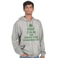 thumbnail image 3 of Keep Calm Shake Shamrocks St Paddys Zip Up Hoodie Men's Women's Brisco Brands L, 3 of 6