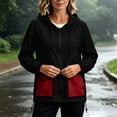 thumbnail image 7 of Smupbvky Women Color Block Windbreaker Jacket Lightweight Zip Up Outdoor Waterproof Outerwear with Pockets Trendy Coat (XL, Wine), 7 of 7
