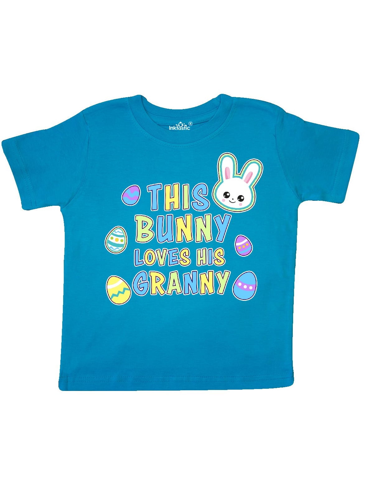 inktastic My Grandma Loves Me with Bunny and Easter Toddler Long Sleeve T-Shirt