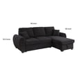 thumbnail image 5 of Benjara 95" Sleeper Sectional Sofa with Storage Chaise- Black Teddy Fleece, 5 of 6