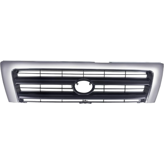 Front Grille Grill Chrome Shell With Dark Argent Insert Compatible With Tacoma 1998 1999 2000 Pickup Truck