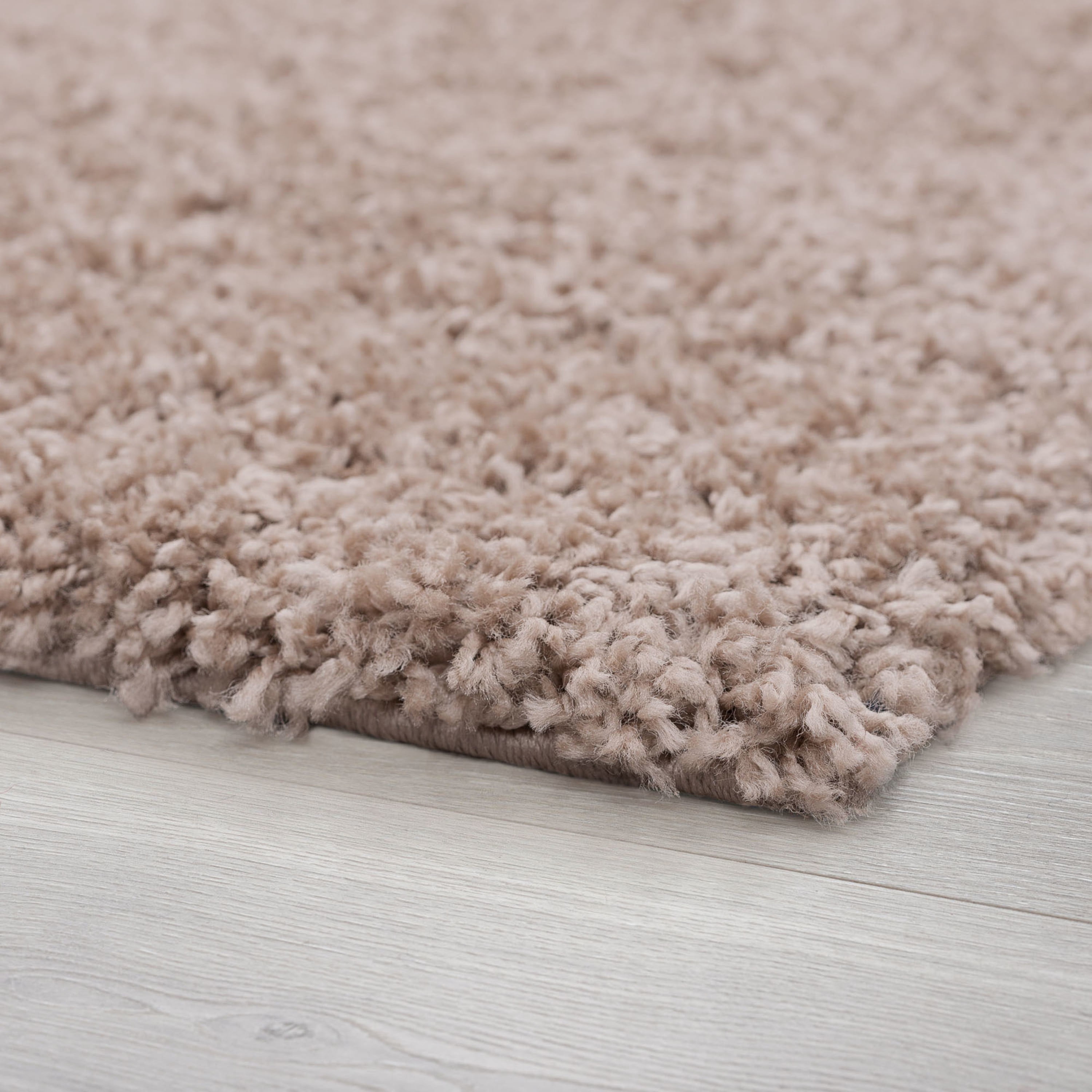 Transitional 3x5 Area Rug Shag Thick (3'3'' x 5') Solid Tan Indoor Rectangle Easy to Clean