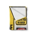 thumbnail image 2 of Zombie Soft Flannel Fleece Blanket, Danger Caution Signs Quarantine Infective Area Biological Illustration Design, Cozy Plush for Indoor and Outdoor Use, 60" x 80", Yellow Red Black, by Ambesonne, 2 of 6