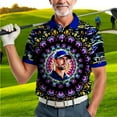 thumbnail image 5 of HOMYGIFTS Custom Face Men’s Golf Polo Shirt – Personalized Stained Glass Mandala Design, Unique Gift for Golfers & Special Occasions, 5 of 9