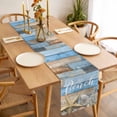 thumbnail image 3 of Starfish Table Runner - 90 Inch Long, Kitchen Dining Table Runner Dresser Scarves, Blue Brown Ocean Shell Coral Farmhouse Farmhouse Decor for Coffee Tables Wedding Party Banquet, 3 of 8