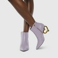 thumbnail image 4 of XYD Women Cute Heart Shaped Heel Ankle Boots Pointed Closed Toe Side Zipper Short Booties Fashion Party Casual Shoes Size 15.5 Light Purple, 4 of 5