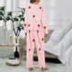 thumbnail image 3 of Gibobby Pijama de dos piezas para mujer Conjuntos de pijamas informales para mujer, Tops de manga larga de lana Coral y pantalones largos, conjunto de dos piezas(Rosa,Talla única), 3 of 5