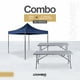 thumbnail image 1 of Paquete Toldo Plegable Azul 3x3 + 2 Mesas Plegables Blancas  180 cm Tipo Portafolio LOOMBER, 1 of 6