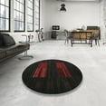 thumbnail image 4 of Ahgly Company Machine Washable Indoor Round Contemporary Charcoal Black Area Rugs, 6' Round, 4 of 7