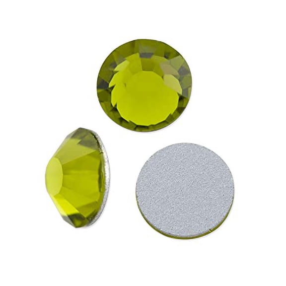 Preciosa Crystal VIVA12 Flat Back Rhinestone 4.7mm (SS20) Olivine (Package of 50)