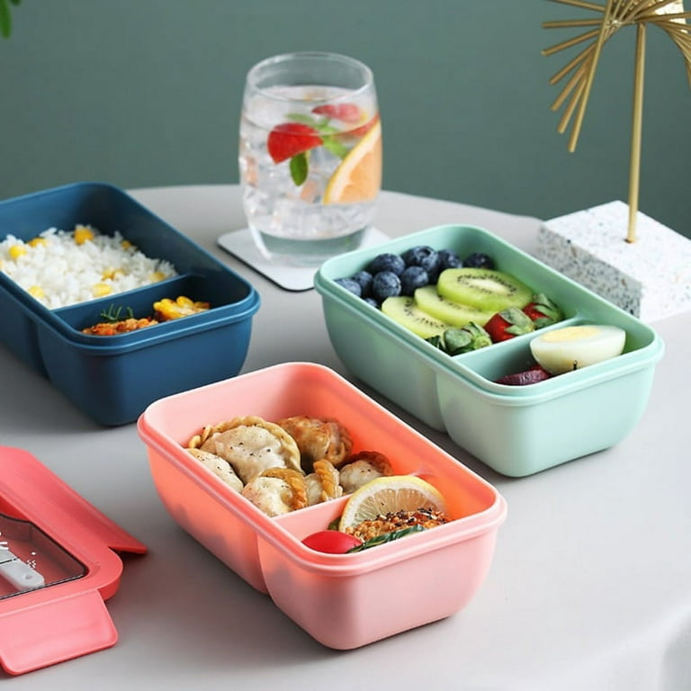 Norbi Lunch Boxes for Kids Plastic-Bento Box Set with Dividers,Chopsticks,  Food Storage Japanese Lunch Containers For Healthy Food, Microwave &  Dishwasher Green 