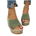 thumbnail image 7 of Samdudou Women Open Toe Espadrilles Platform Sandals Bohemia Summer Wedges Casual Thick Sole Add Height Shoes Fashion Summer Outdoor Beach Slides For Beach, Wedding, 7 of 7