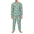 thumbnail image 3 of Disketp Christmas Dachshund Mens Pajama Set, Soft Warm Long Sleeve Sleepwear, Cozy Button-Down Pjs for Men-X-Large, 3 of 7