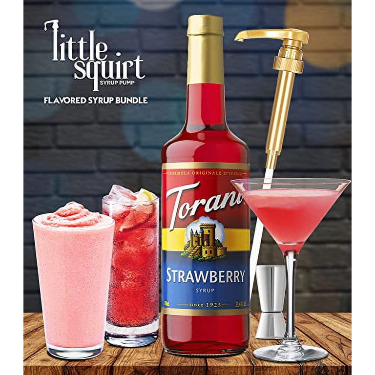 Torani Strawberry Syrup - 750ml Bottle For Italian Sodas, Coffee, Cocktails & More