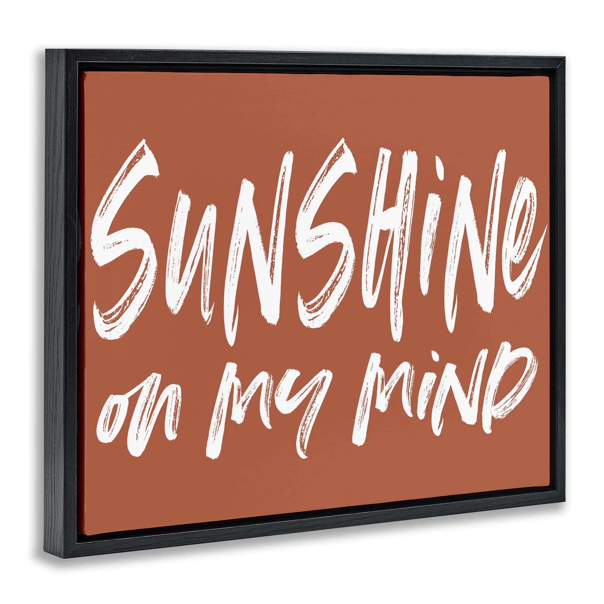 Sunshine State Of Mind Brown Black Framed Floater Canvas Wall Art, design by Lettered and Lined