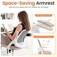 thumbnail image 7 of NEO CHAIR Office Chair Computer Desk Chair Ergonomic Gaming Comfy Mesh with Flip-up Arms Lumbar Support Adjustable Height Rolling Wheels for Home Office (Beige), 7 of 7