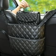 thumbnail image 4 of Hanging Car Purse Holder Between Seats,Large Capacity Leather Car Handbag Holders Between Seats for Phone,Key,Purses,Bottle,Stylish Cars Organizer Purse Holder for Cars, 4 of 13