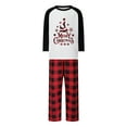 thumbnail image 2 of Family Matching Christmas Pajamas, ClawLetter Print Long-Sleeved Tops + Plaid Pattern Trousers Sleepwear Outfits, 2 of 5