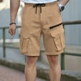 thumbnail image 2 of Mlzmgr Cargo Shorts for Men Elastic Waist Breathable Cotton Shorts Mens Outdoor Hiking Short Pants, 2 of 3