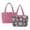 Hibiscus Floral-E, variant on Pzuqiu Floral Embroidered Women's Large Quilted Tote Bags Reversible Lightweight Blue Shoulder Handbags for Work, Shopping, Travel, College, Everyday Use