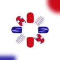 thumbnail image 6 of JZROCKER 4th of July Glues on Nails Short Square Fake Nails Independence Day French Tip Press on Nails Artificial Acrylic Nails, 6 of 8