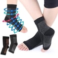 thumbnail image 4 of 1 Pair Copper Infused Compression Socks Ankle Support Pain Relief Socks, 4 of 5